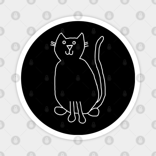 Minimal Ghost Cat Magnet by ellenhenryart